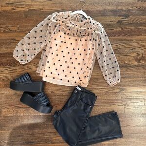 J. Crew Polka Dot Top Tulle